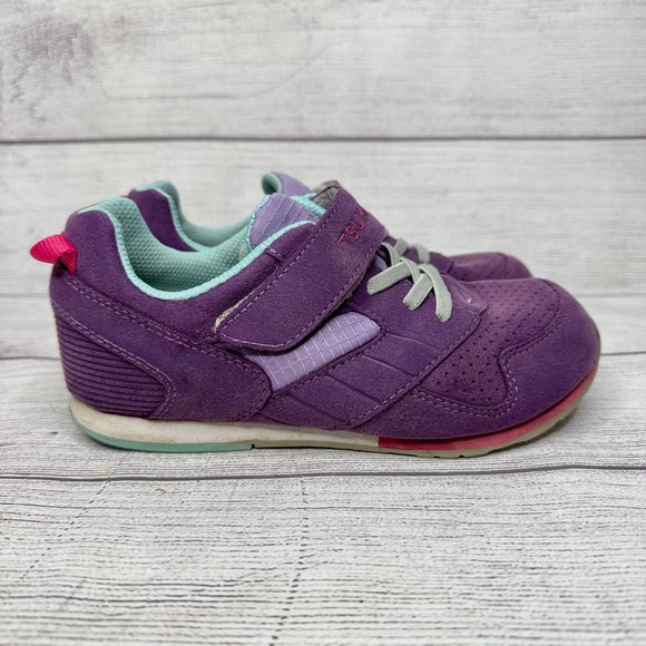 Tsukihoshi Kids Athletic Sneakers Purple Lace Up Hook & Loop Closure Size 13 - Picture 1 of 6